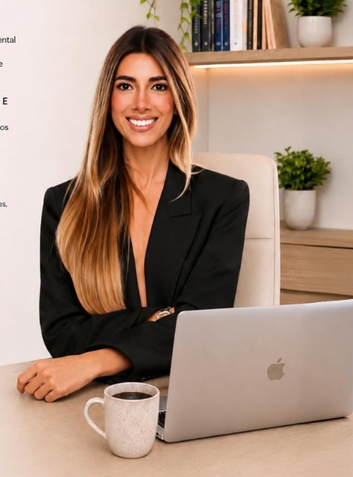 Rafaela Rodrigues atendendo em consultório